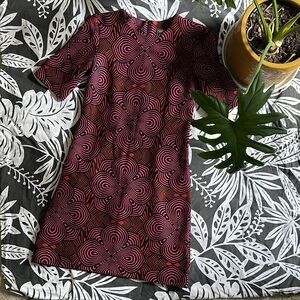 Elegant Pink and Black Patterned Dress